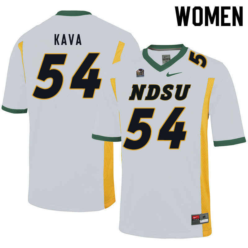 Women #54 Jake Kava North Dakota State Bison College Football Jerseys Sale-White